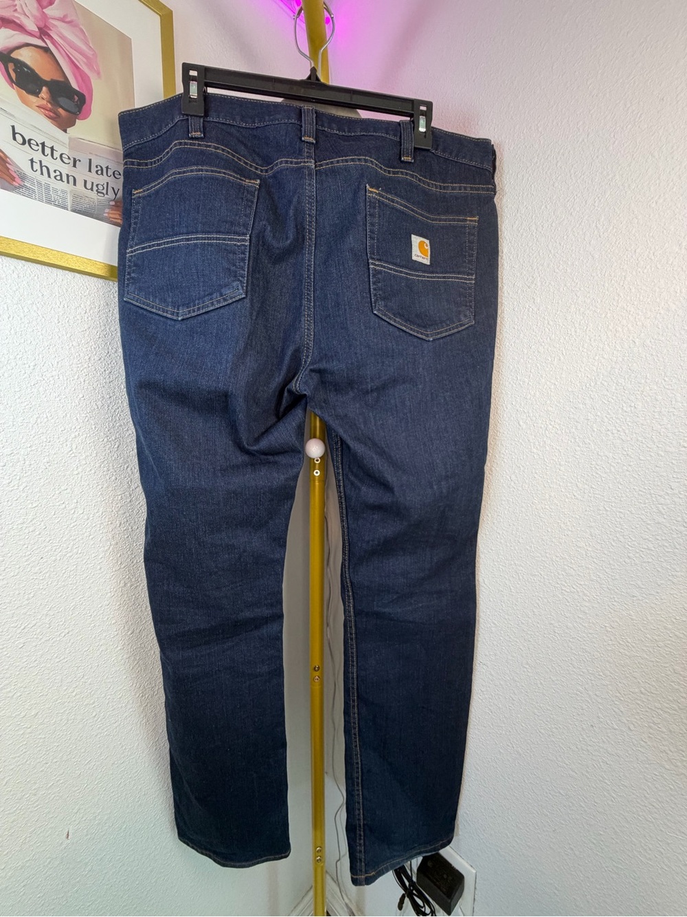 Carhartt Men's Indigo Blue Straight-Leg Denim Jeans 38x32